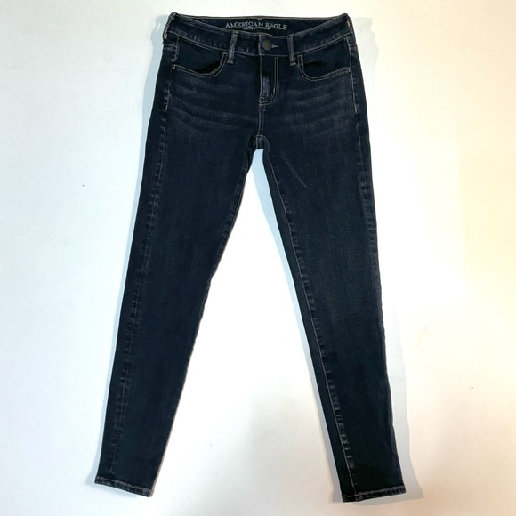 AE Super Stretch x4 Jegging Jeans Dark Wash 0S or 0 Short - Picture 2 of 12